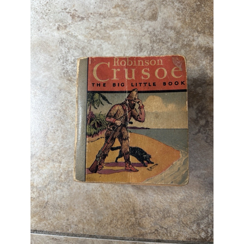 1934 Robinson Crusoe Big Little Book #719 Whitman 2nd Printing Red Edges Scarce